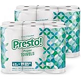 Amazon Brand - Presto! Flex-a-Size Paper Towels, 158 Sheet Huge Roll, 12 Rolls (2 Packs of 6), Equivalent to 38 Regular Rolls