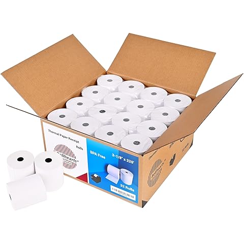 (32 Rolls) Bellhearts 3 1/8″ x 230′ Thermal Paper Receipt Rolls 55 GSM BPA Free Fits All POS printers and Credit/Debit machines including clover, verifone, and many more