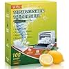 YUCO Dishwasher Detergent Sheets 100 Loads, Liquid-Free Dish Soap Cleaner Strips Eco-Friendly No Plastic Dishwasher Pods Detergent, Use in Dishwasher or Sink, Leaving Dishes Sparkling Clean (Lemon)