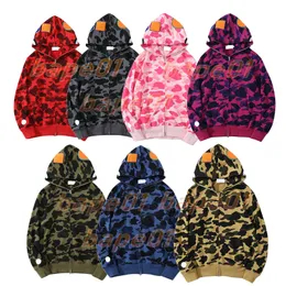 Mens Designer Hoodies Jacket Full Zip Up Jackets Men Women Sweetwear Camouflage Pattern Hoodie Sweatshirts For Male Colors Womens Clothing