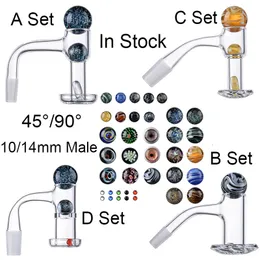 Terp Slurper Beveled Edge Quartz Banger Nails Smoking Accessories Seamless Fully Weld Bangers 10mm 14mm Joint With Glass Marble Ruby Pearl Pill