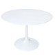 Tulip 48" Round Mid-Century Modern Dining Table with White Fiberglass Top and White Base By ModSavy