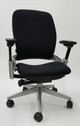 Steelcase, Leap Chair, V2, Black, Fabric, Platinum Mineral Titanium Base,