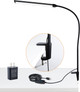 ModSavy LED Desk Lamp with Clamp, Clamp Light, Tall Desk Lamp with Long Gooseneck, 11W, 850 LMS, 3 Color Modes, 10 Brightness Levels, Eye-Caring, Clip on Desk Light for Reading, Home, Office